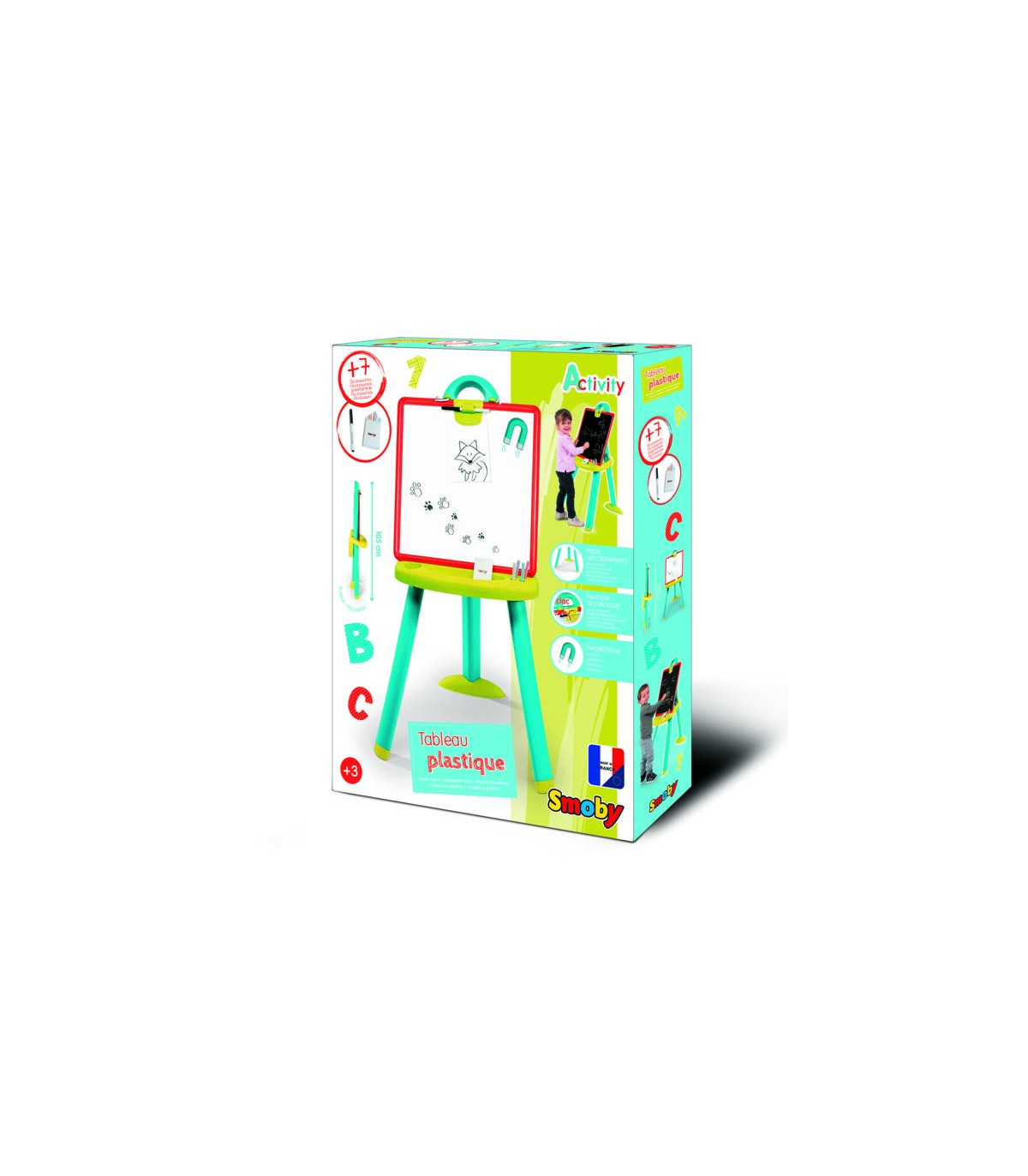 Activity Lavagna 2 in 1 con 7 accessori, Giochi artistici e creativi, Smoby