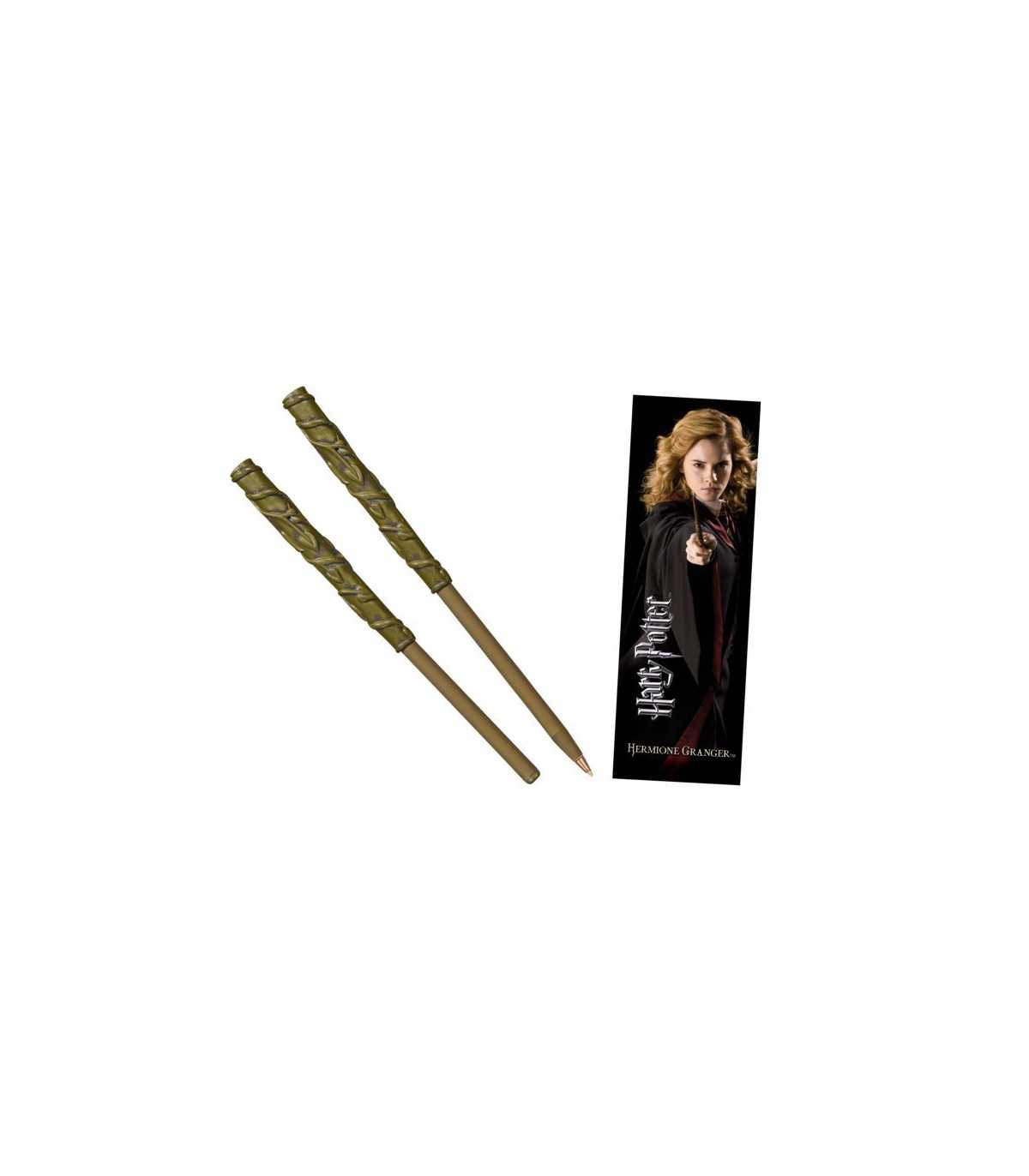 Penna bacchetta magica Hermione Granger con supporto e segnalibro