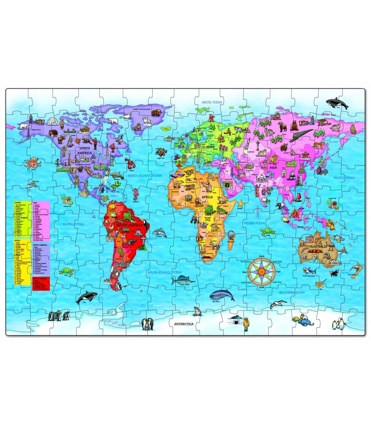 World Map Puzzle And Poster Puzzle Fino A 99 Pezzi Orchard Toys Get