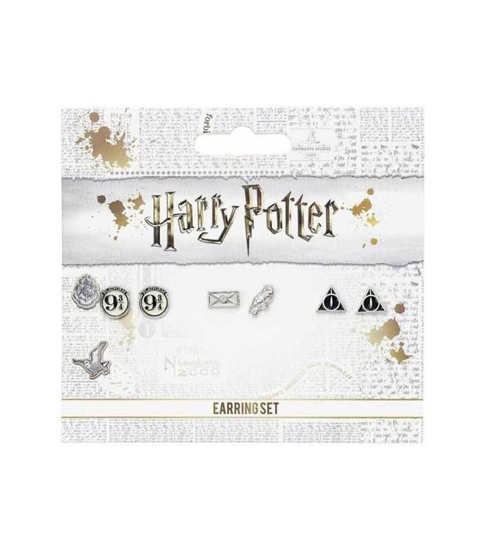 Set di orecchini Binario 9 e 3 4 Doni della Morte Edvige Harry Potter, Gadget, Distrineo