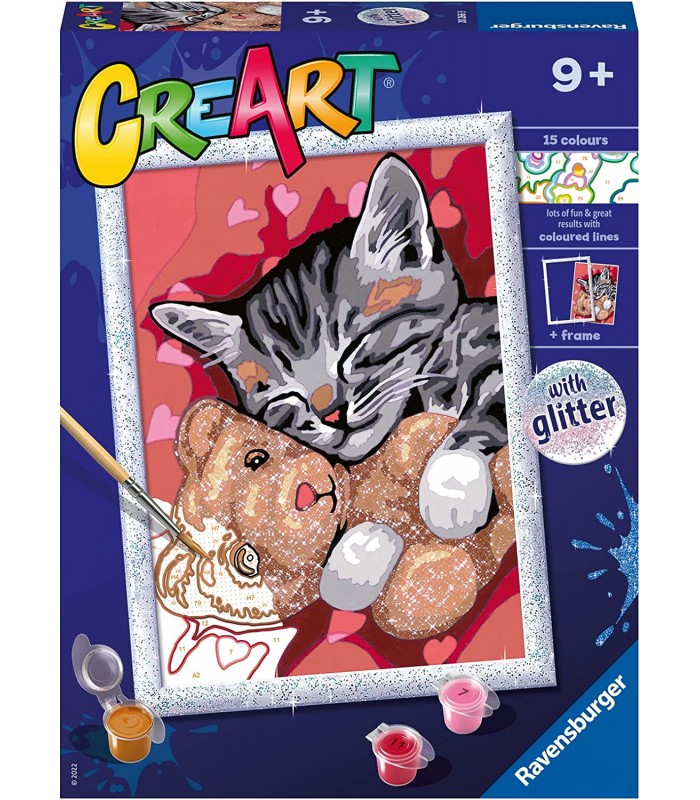 RAVENSBURGER - CREART SERIE D: GATTINI, KIT PER DIPINGERE CON I