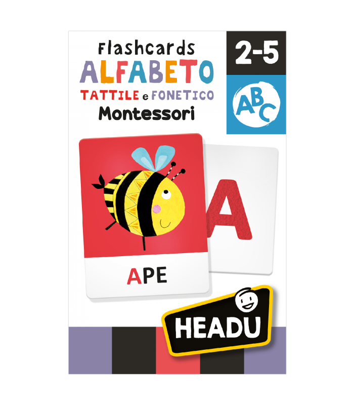 Headu Flashcards Alfabeto Tattile E Fonetico Montessori Leggi Tocca E  Ascolta It23752 Gioco Educativo Per Bambini 2-5 Anni Made In Italy – Giochi  e Prodotti per l'Età Evolutiva